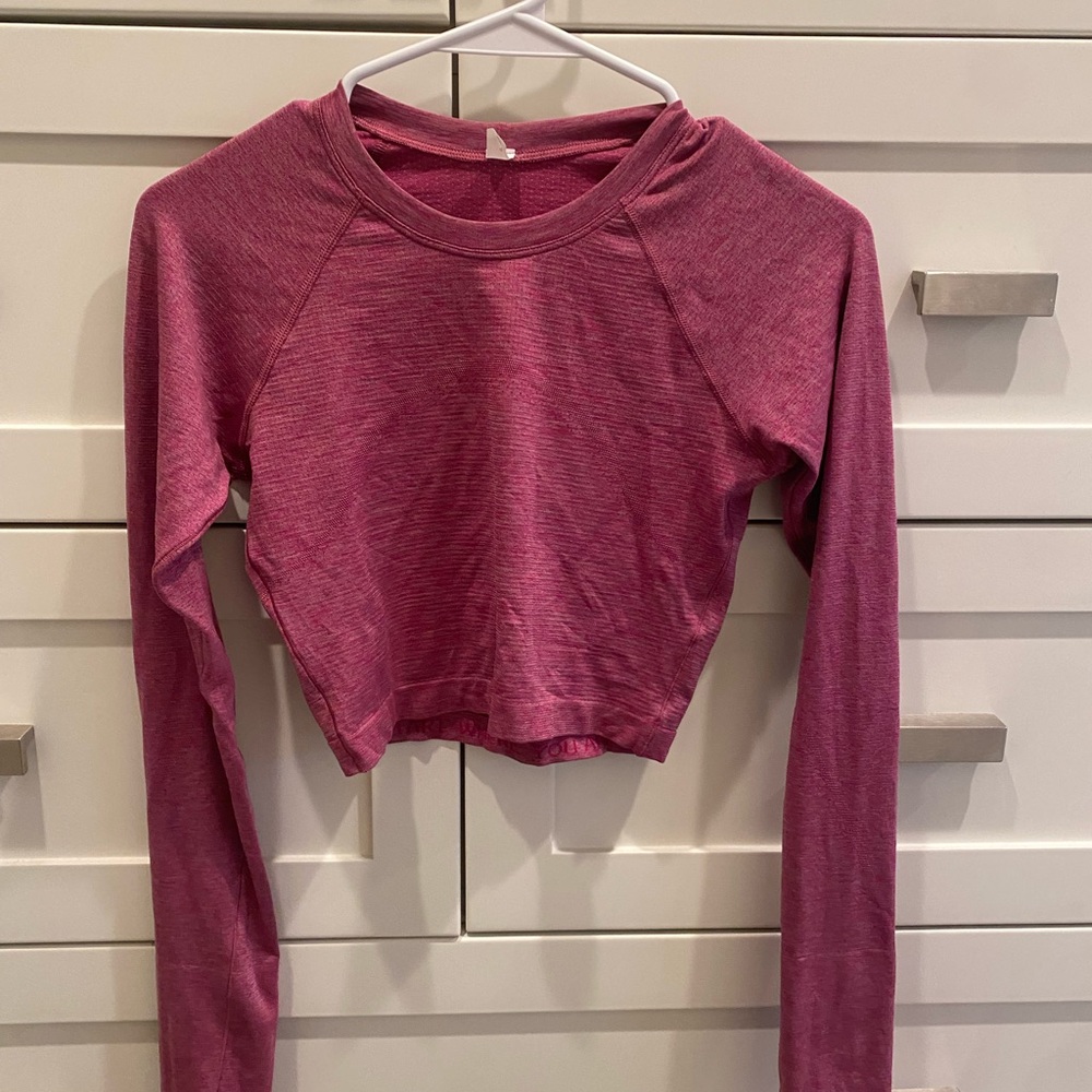 lululemon athletica Berry Long Sleeve Crop Top